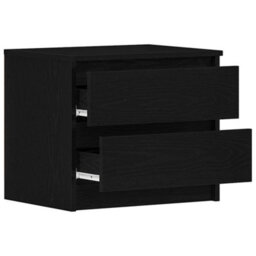 Berkfield Nightstand Black Oak 50X40X43.5 Cm Made Of Engineered Wood - thumbnail 5