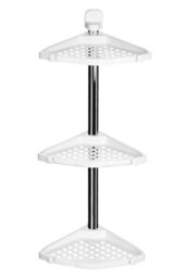 Orsina Wall Mountable Corner Shelf Unit, Chrome-Plated Bathroom Shelf Unit, Stylish White Corner Storage Rack