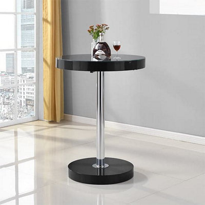Furniture in Fashion Havana Round High Gloss Bar Table In Black - image 1