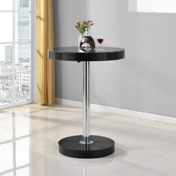 Furniture in Fashion Havana Round High Gloss Bar Table In Black - thumbnail 1