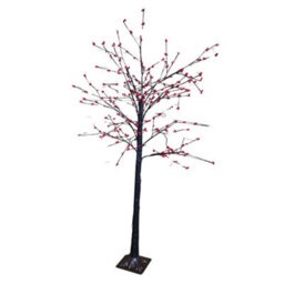Samuel Alexander 6Ft (1.8M) Light Up Black Christmas Twig Tree With Red Berries & Warm White Leds - thumbnail 6