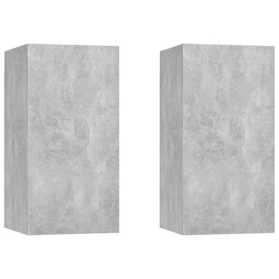Berkfield Sturdy Tv Cabinets 2 Pcs Concrete Grey 30.5X30X60 Cm Engineered Wood - image 1