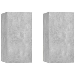 Berkfield Sturdy Tv Cabinets 2 Pcs Concrete Grey 30.5X30X60 Cm Engineered Wood - thumbnail 1