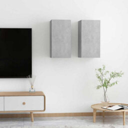 Berkfield Sturdy Tv Cabinets 2 Pcs Concrete Grey 30.5X30X60 Cm Engineered Wood - thumbnail 2
