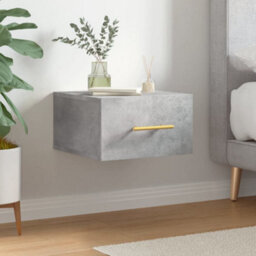 Berkfield Wall-Mounted Bedside Cabinet Concrete Grey 35X35X20 Cm - thumbnail 1