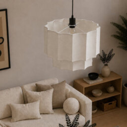 CGC Lighting Cgc Catalina Extra Large 52Cm Cream Fine Linen Two Tier Inverted Scallop Lampshade - thumbnail 1