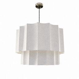 CGC Lighting Cgc Catalina Extra Large 52Cm Cream Fine Linen Two Tier Inverted Scallop Lampshade - thumbnail 2