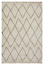 Cream Grey Rug, Handmade Shaggy Rug, Chequered Rug, Moroccan Kilim Modern Rug For Bedroom, & Dining Room-200Cm X 290Cm