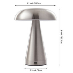 Komore Creative Mushroom Desk Lamp Touch Dimmable 3W Led-Silver - thumbnail 8