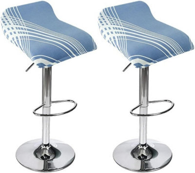 Printed Bar Stool Cover Set Of 2, Universal Seat With Elastic Bottom, Industrial Style - image 1