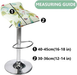 Printed Bar Stool Cover Set Of 2, Universal Seat With Elastic Bottom, Industrial Style - thumbnail 5