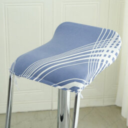 Printed Bar Stool Cover Set Of 2, Universal Seat With Elastic Bottom, Industrial Style - thumbnail 2