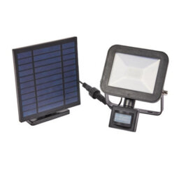 Black Solar Powered Pir Motion Sensor Millennium Floodlight - 1000 Lumen Outdoor Garden Wall Or Fence Mounted Security Lighting - thumbnail 2