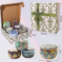 Plant Soybean Dried Flower Scented Candle Four-Piece Set -4 Candles And One Gift Box-Carnation - thumbnail 2