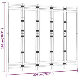 Berkfield Folding 5-Panel Room Divider 200 Cm Bamboo And Canvas - thumbnail 9