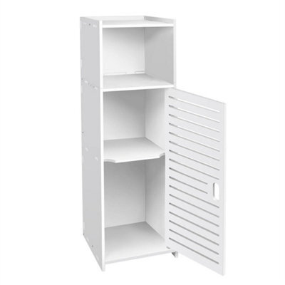 Bathroom Storage Cabinet 3 Tier Floor Cabinet Organizer With Door Free-Standing - image 1