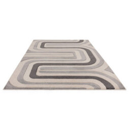 Cream Grey Abstract 13mm Thick Stain-Resistant Rug For Bedroom, Dining Room, Easy To Clean Modern Rug-120Cm X 170Cm - thumbnail 6