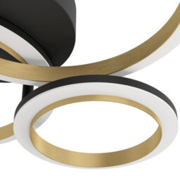 Eglo Calliera Black & Brass Steel Led Circle Modern Ceiling Light - thumbnail 4