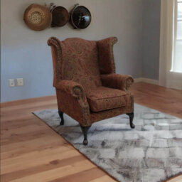 Chesterfield High Back Wing Chair Mac Claret Wool Bespoke In Queen Anne Style - thumbnail 3