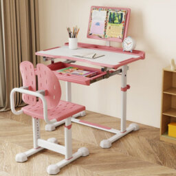 Gainoom Kids Pink Study Desk & Chair Set Height-Adjustable Children Study Desk - thumbnail 3