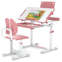 Gainoom Kids Pink Study Desk & Chair Set Height-Adjustable Children Study Desk - thumbnail 9
