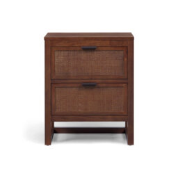 Teamson Home Hatteras Bedside Table 2 Drawer Nightstand, Walnut - thumbnail 6