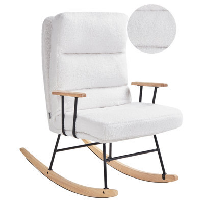 Beliani Rocking Chair Eskelin Reclining Boucle Off-White - image 1