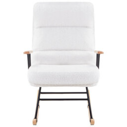 Beliani Rocking Chair Eskelin Reclining Boucle Off-White - thumbnail 5