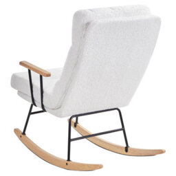 Beliani Rocking Chair Eskelin Reclining Boucle Off-White - thumbnail 6