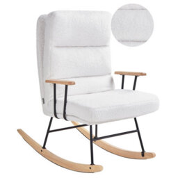 Beliani Rocking Chair Eskelin Reclining Boucle Off-White