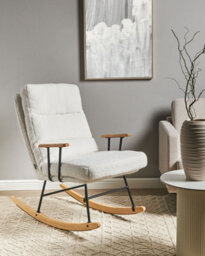 Beliani Rocking Chair Eskelin Reclining Boucle Off-White - thumbnail 2