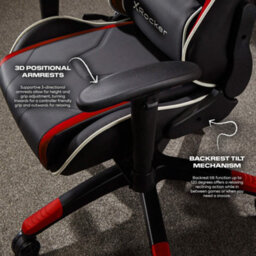 X Rocker Agility Compact Ergonomic Esports Gaming Chair For Juniors - Black / Red - thumbnail 7