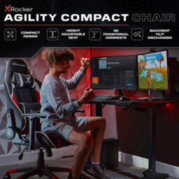 X Rocker Agility Compact Ergonomic Esports Gaming Chair For Juniors - Black / Red - thumbnail 2