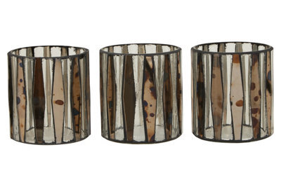 Orsina Gaia Set Of 3 Metallic Tealight Holders - image 1