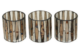 Orsina Gaia Set Of 3 Metallic Tealight Holders - thumbnail 3