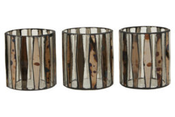 Orsina Gaia Set Of 3 Metallic Tealight Holders - thumbnail 1