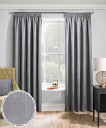 Enhanced Living Matrix Grey Silver 66 X 90 Inch (168X229Cm) Tape Top Thermal Noise Reducing Dim Out Curtains (Pair)