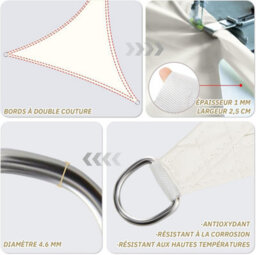 Beige 3X3X3M Triangular Shade Sail Waterproof - thumbnail 2
