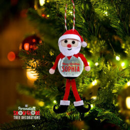History & Heraldry Pre-Personalised Snowglobe Santa Elf Christmas Tree Decoration - Over 100 Different Names And Themes - Sophia - thumbnail 2