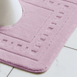 Catherine Lansfield Bathroom Armoni Bath Mat And Pedestal Set Pink - thumbnail 3