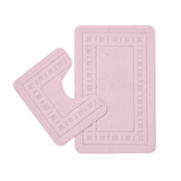 Catherine Lansfield Bathroom Armoni Bath Mat And Pedestal Set Pink - thumbnail 4