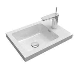 Plum&clay Rigel Gloss White Wall Hung Cloakroom Vanity Unit With Resin Basin (W)44Cm (H)63Cm - thumbnail 3