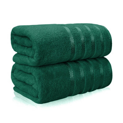 Casabella Bath Sheets 2 Pack Jumbo Bathsheet 90X180 Cm 100% Cotton Towels Quick Dry Super Soft Highly Absorbent Jade - image 1