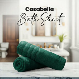 Casabella Bath Sheets 2 Pack Jumbo Bathsheet 90X180 Cm 100% Cotton Towels Quick Dry Super Soft Highly Absorbent Jade - thumbnail 6