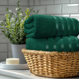 Casabella Bath Sheets 2 Pack Jumbo Bathsheet 90X180 Cm 100% Cotton Towels Quick Dry Super Soft Highly Absorbent Jade - thumbnail 4