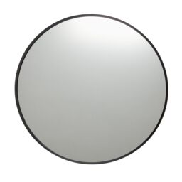 GoodHome Muhely Brushed Black Modern Round Wall-Mounted Framed Mirror, (H)60.9Cm (W)60.9Cm - thumbnail 2