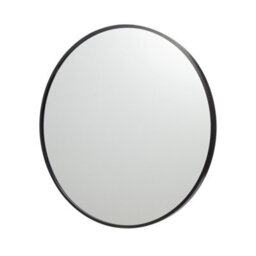 GoodHome Muhely Brushed Black Modern Round Wall-Mounted Framed Mirror, (H)60.9Cm (W)60.9Cm