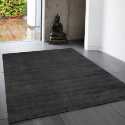 Charcoal Plain Handmade Modern Shaggy Easy To Clean Rug For Dining Room-100Cm X 150Cm - thumbnail 1