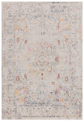 Traditional Persian Abstract Bordered Floral Easy To Clean Rug For Dining Room-160Cm X 230Cm - image 1