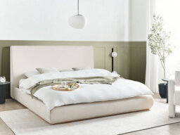 Beliani Ottoman Bed Fabric Campagne 180 X 200 Cm (Eu Super King) Light Beige - thumbnail 2